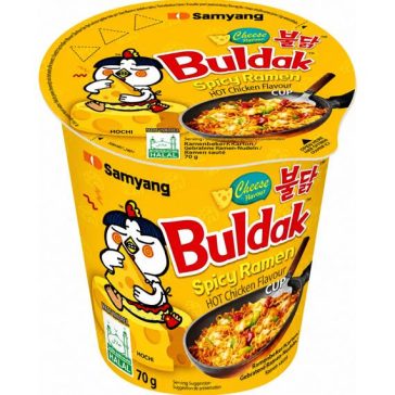   Samyang Buldak csirke- és sajtízű, csípős instant tészta (poharas), 70 g