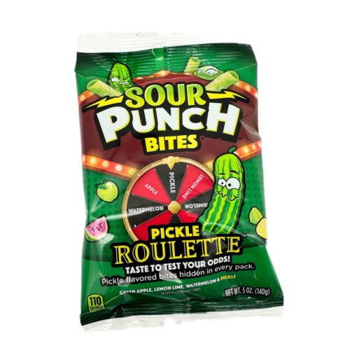 Sour Punch Bites Pickle Roulette savanyú uborka gumicukor 140g