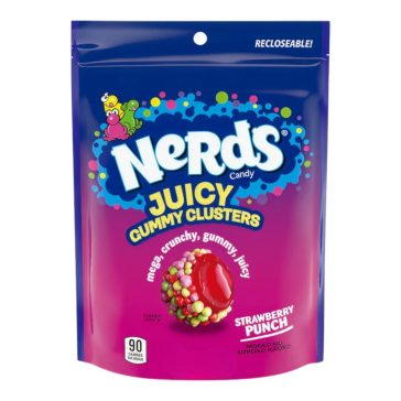   Nerds gummy Clusters juicy eper-punccsal felturbózott gyümölcsös gumicukor kockák 128g
