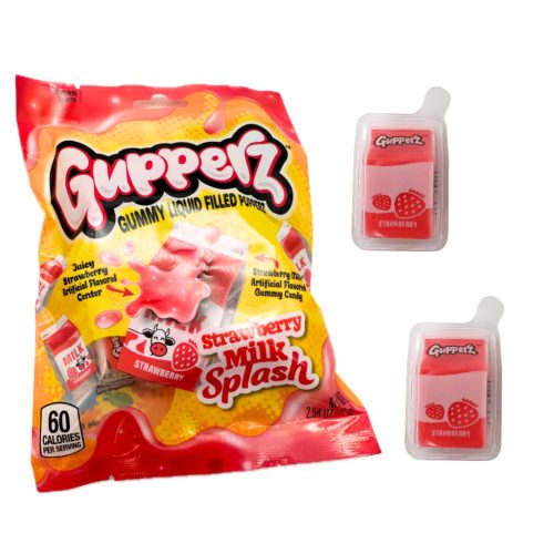 Gupperz Strawberry Milk Splash epres tej ízű töltött gumicukor 1db