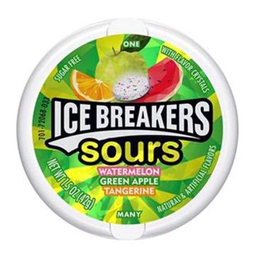   Ice Breakers dinnyés, almás és mandarin ízű, savanykás mentolos cukorka 42 g