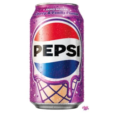   Pepsi LIMITÁLT UK Cherry & Vanilla Zero, cseresznye- és vaníliafagylalt ízű, 330 ml
