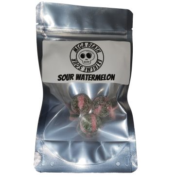Mega Death Extreme Sour Watermelon Candy Balls 3db
