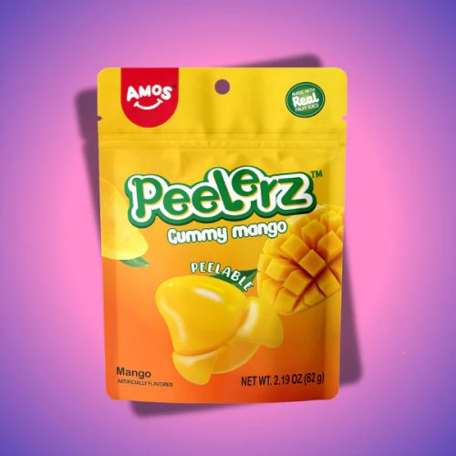 Amos Peelerz Hámozható Gluténmentes Mangó Ízű Gumicukor Valódi Gyümölcstartalommal 65g