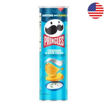  Pringles USA Cheddar sajt és tejfölös újhagymás ízesítésű chips 158g