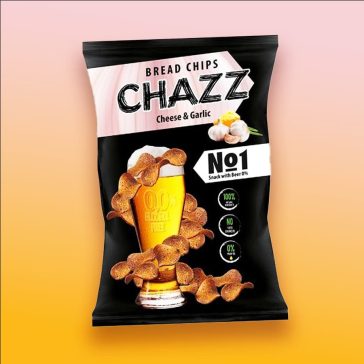   Chazz Bread Chips Cheese and Garlic sajt és fokhagyma ízű kenyérchips 100g