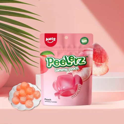 Amos Peelerz Peach hámozható barack ízű gumicukor 65g