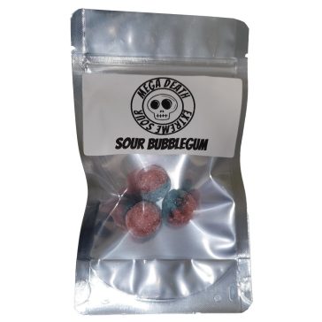 Mega Death Extreme Sour Bubble Gum Candy 3db