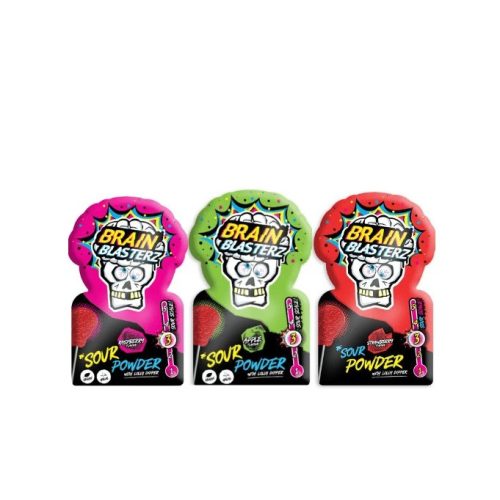  Brain Blasterz Alma/Eper/Málna Savanyú Por Nyalókával 3. Szintű Savanyú 10g 