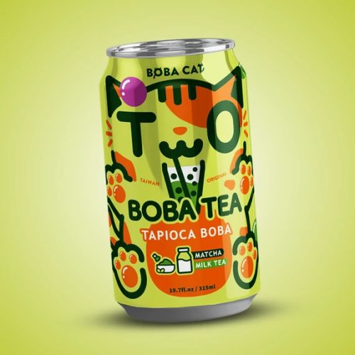  Boba Cat Bubble Tea Matcha ízesítésű buborék tea 315ml 