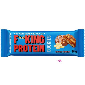   F**KING Protein keksz földimogyoró-ízű krémmel, csokoládébevonattal és földimogyoró-darabokkal, 96 g